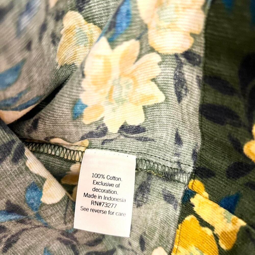 Sonoma Floral Corduroy Bell Sleeve Peasant Blouse - Picture 7 of 8
